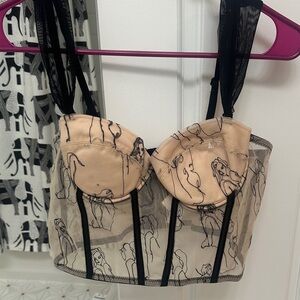 Elegant Black and Cream Women's Bustier